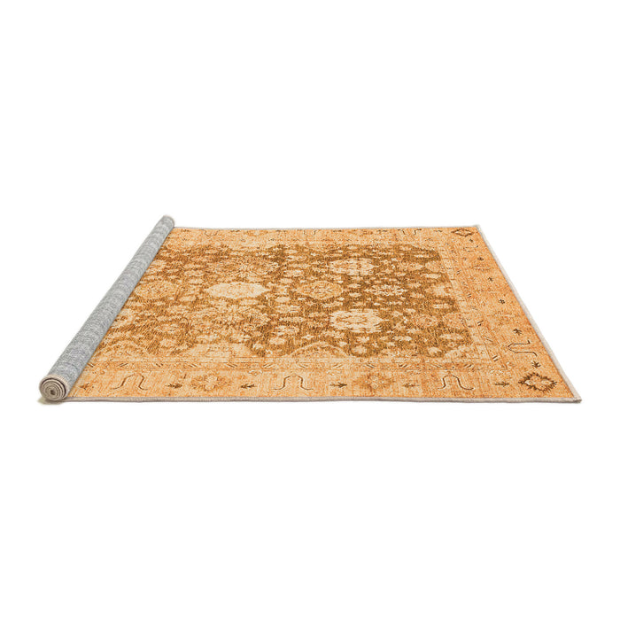 Sideview of Machine Washable Abstract Orange Modern Area Rugs, wshabs464org