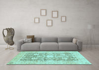 Machine Washable Abstract Light Blue Modern Rug, wshabs464lblu