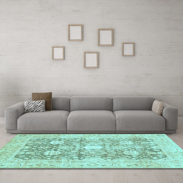 Machine Washable Abstract Light Blue Modern Rug in a Living Room, wshabs464lblu