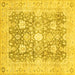 Square Abstract Yellow Modern Rug, abs464yw