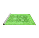 Sideview of Machine Washable Abstract Green Modern Area Rugs, wshabs464grn