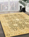 Abstract Orange Gold Modern Rug in Family Room, abs464