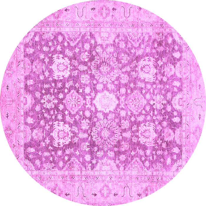 Round Abstract Purple Modern Rug, abs464pur