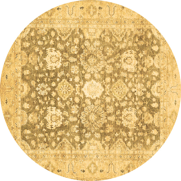 Round Abstract Brown Modern Rug, abs464brn