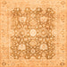 Square Machine Washable Abstract Orange Modern Area Rugs, wshabs464org