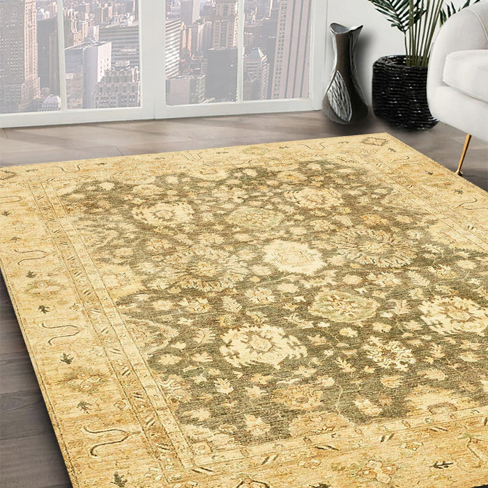 Machine Washable Abstract Orange Rug in a Family Room, wshabs464