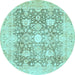 Round Machine Washable Abstract Light Blue Modern Rug, wshabs464lblu