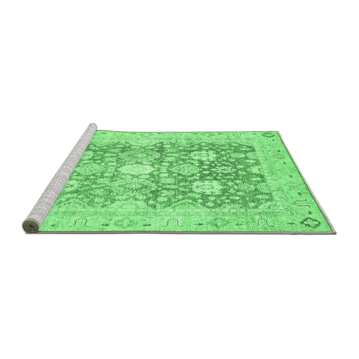 Sideview of Machine Washable Abstract Emerald Green Modern Area Rugs, wshabs464emgrn