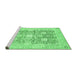 Sideview of Machine Washable Abstract Emerald Green Modern Area Rugs, wshabs464emgrn