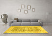 Machine Washable Abstract Yellow Modern Rug in a Living Room, wshabs464yw