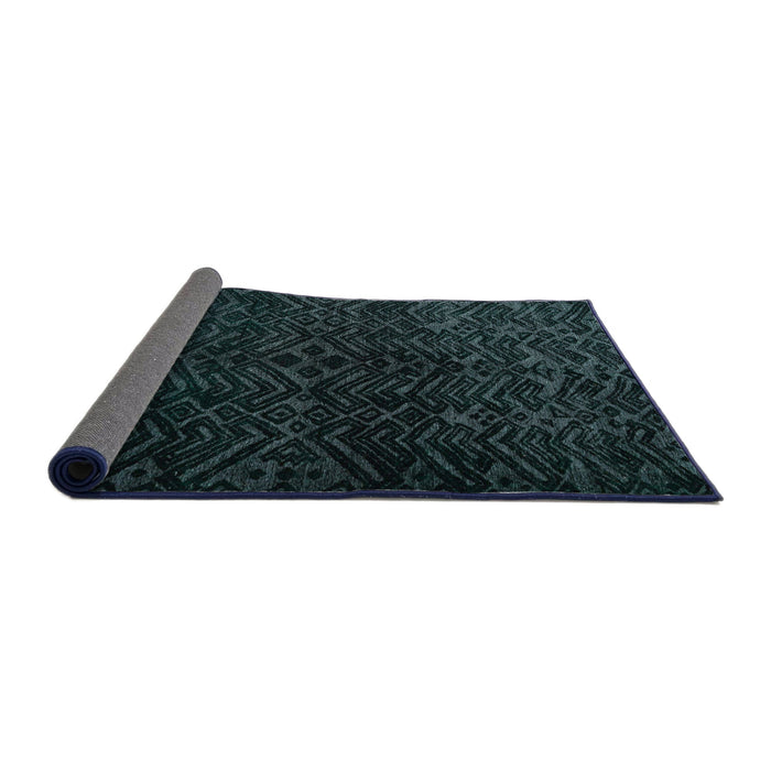 Sideview of Abstract Dark Blue Grey Blue Modern Rug, abs4650