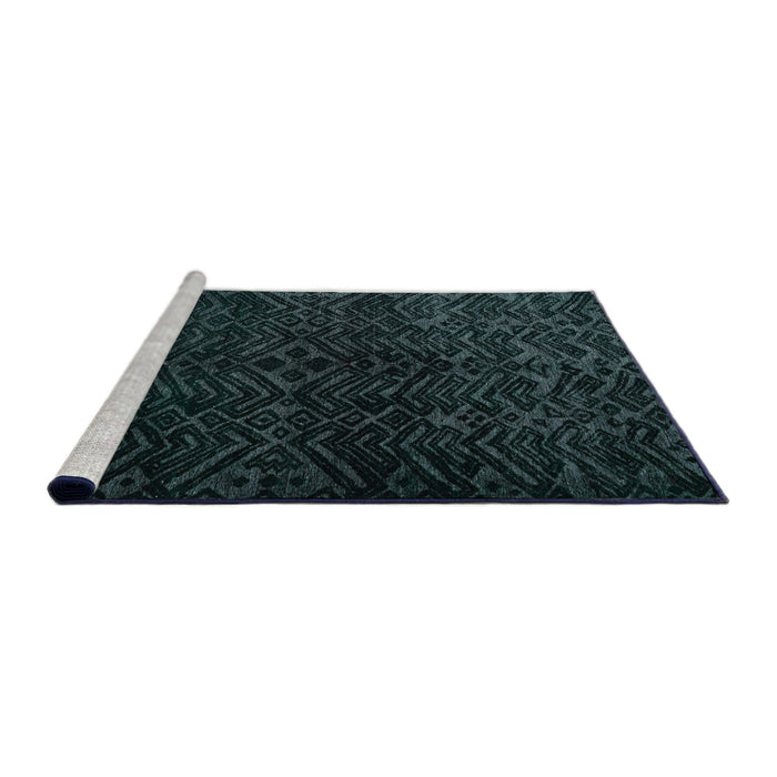 Sideview of Machine Washable Abstract Dark Blue Grey Blue Rug, wshabs4650