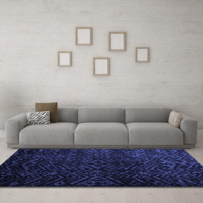 Machine Washable Abstract Blue Modern Rug in a Living Room, wshabs4650blu