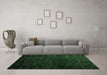 Machine Washable Abstract Emerald Green Modern Area Rugs in a Living Room,, wshabs4650emgrn