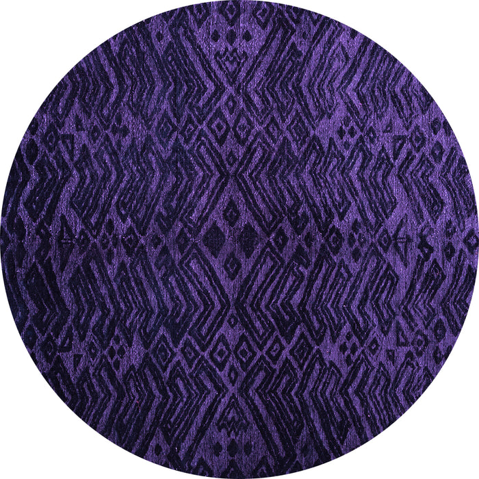 Round Abstract Purple Modern Rug, abs4650pur