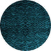 Round Abstract Light Blue Modern Rug, abs4650lblu