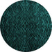 Round Abstract Turquoise Modern Rug, abs4650turq