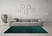 Machine Washable Abstract Turquoise Modern Area Rugs in a Living Room,, wshabs4650turq