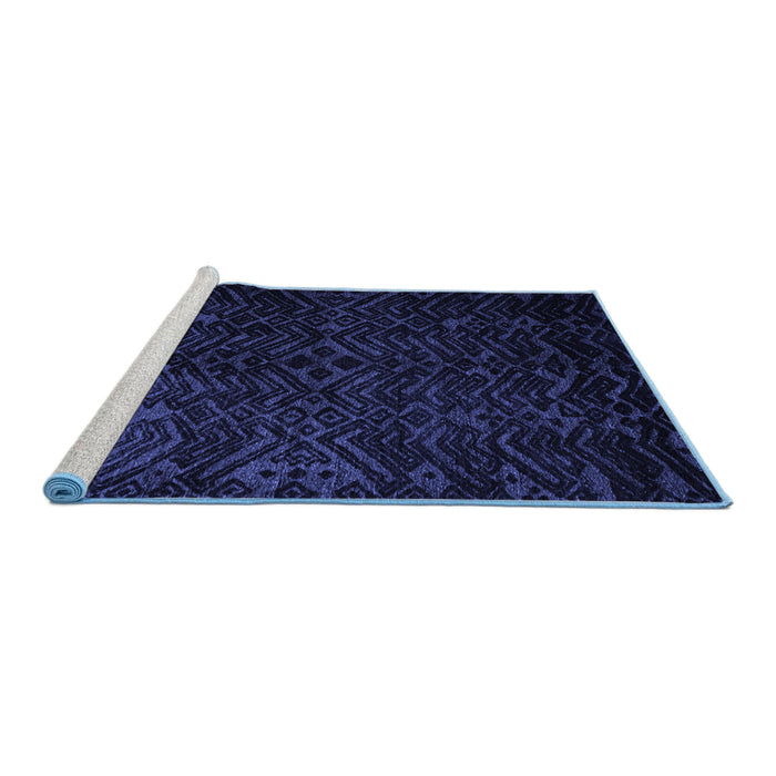 Sideview of Machine Washable Abstract Blue Modern Rug, wshabs4650blu