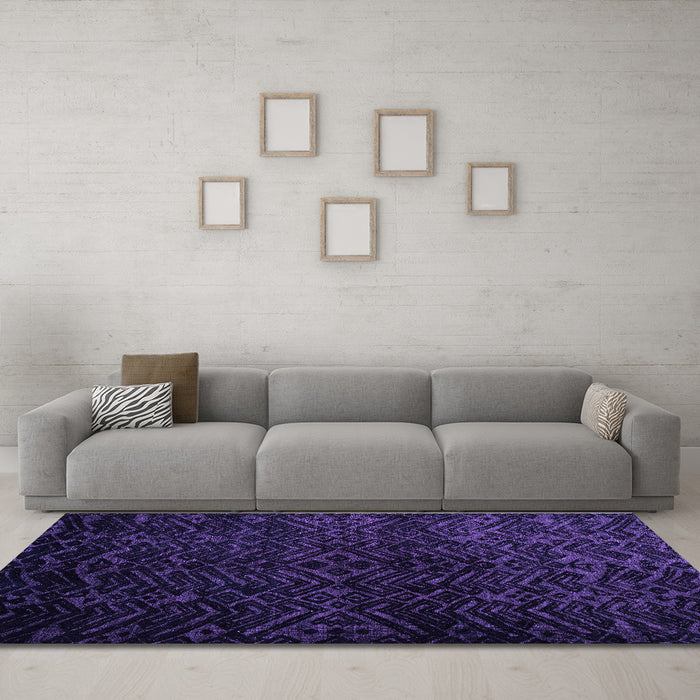 Machine Washable Abstract Purple Modern Area Rugs in a Living Room, wshabs4650pur
