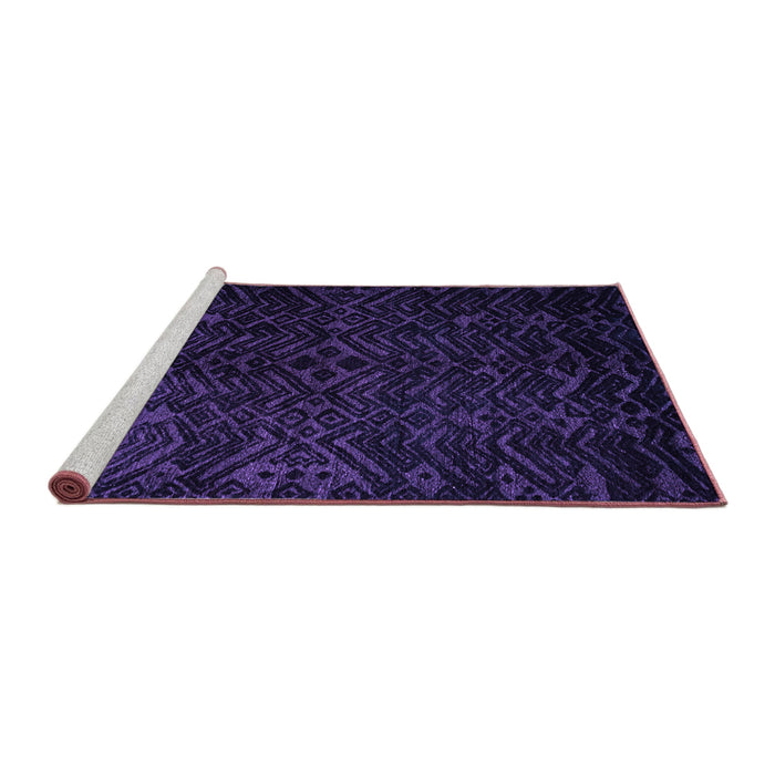 Sideview of Machine Washable Abstract Purple Modern Area Rugs, wshabs4650pur