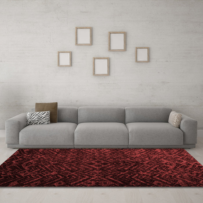 Modern Red Washable Rugs