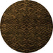 Round Abstract Orange Modern Rug, abs4650org