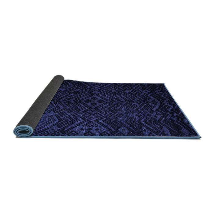 Sideview of Abstract Blue Modern Rug, abs4650blu
