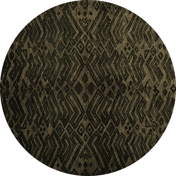 Round Machine Washable Abstract Brown Modern Rug, wshabs4650brn