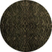 Round Machine Washable Abstract Brown Modern Rug, wshabs4650brn