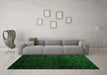 Machine Washable Abstract Green Modern Area Rugs in a Living Room,, wshabs4650grn