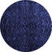 Round Abstract Blue Modern Rug, abs4650blu