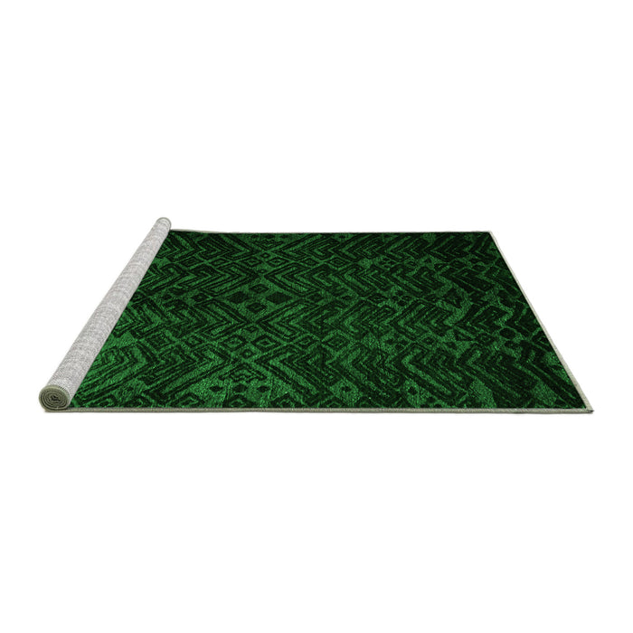 Sideview of Machine Washable Abstract Green Modern Area Rugs, wshabs4650grn