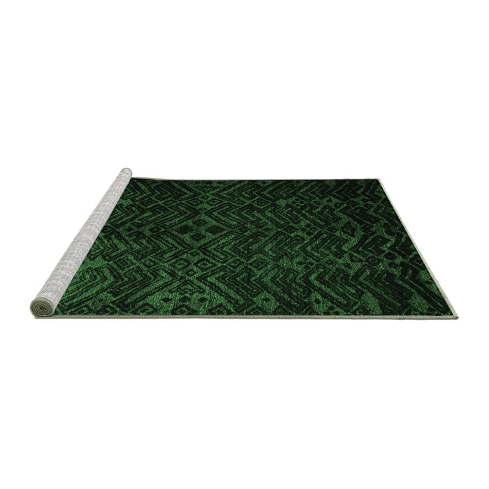 Sideview of Machine Washable Abstract Emerald Green Modern Area Rugs, wshabs4650emgrn