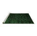 Sideview of Machine Washable Abstract Emerald Green Modern Area Rugs, wshabs4650emgrn