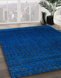 Abstract Blue Modern Rug, abs4651