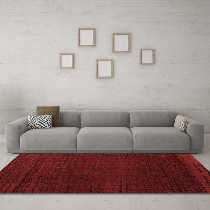 Modern Red Washable Rugs