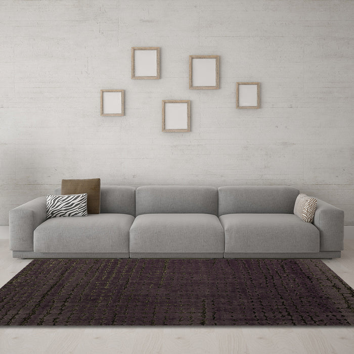 Machine Washable Abstract Brown Modern Rug in a Living Room,, wshabs4651brn