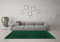 Machine Washable Abstract Green Modern Rug, wshabs4651grn