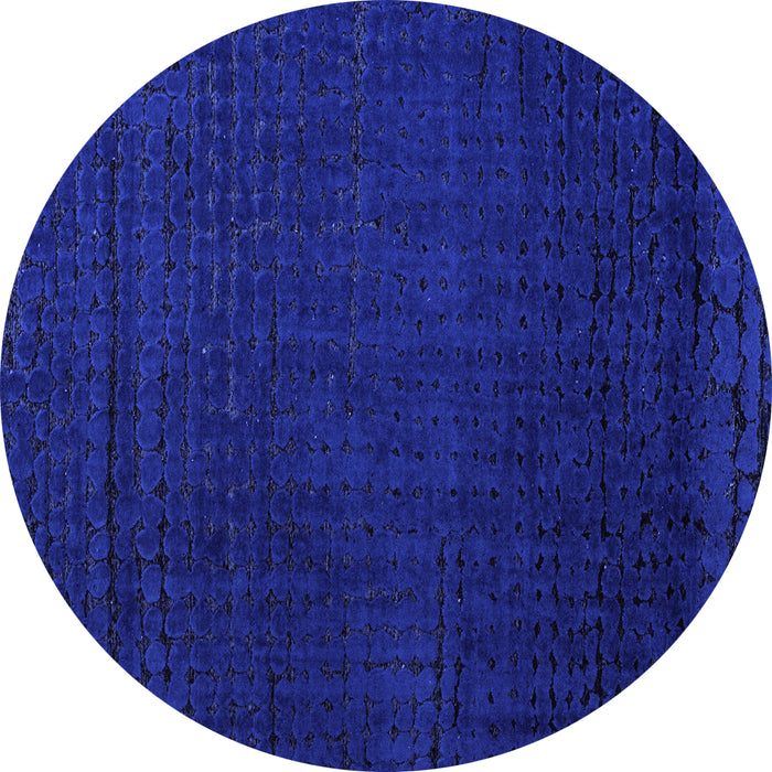 Round Machine Washable Abstract Blue Modern Rug, wshabs4651blu