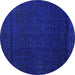 Round Machine Washable Abstract Blue Modern Rug, wshabs4651blu