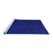 Sideview of Machine Washable Abstract Blue Modern Rug, wshabs4651blu