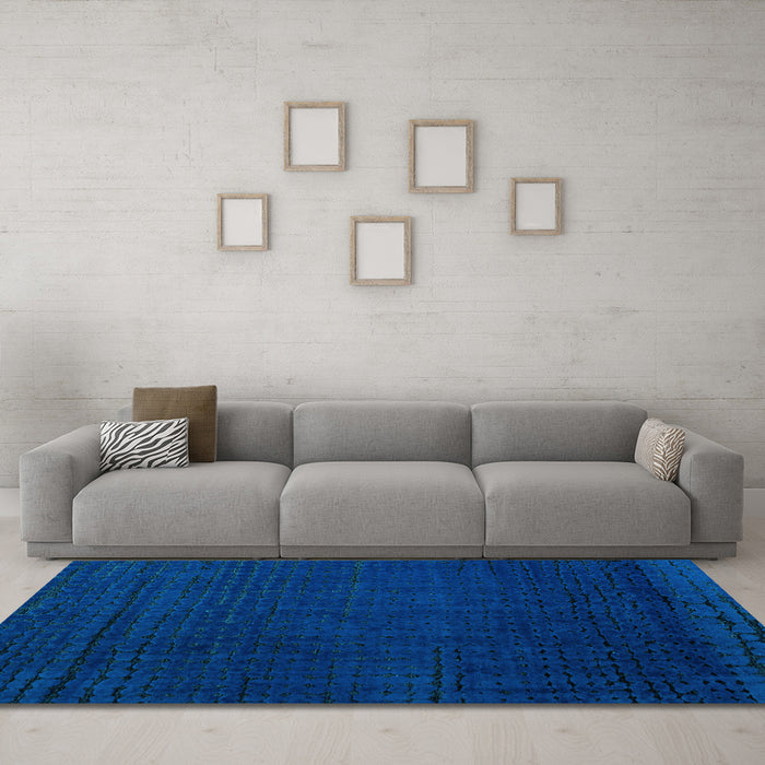Machine Washable Abstract Light Blue Modern Rug in a Living Room, wshabs4651lblu