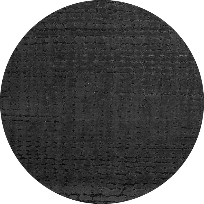 Round Machine Washable Abstract Gray Modern Rug, wshabs4651gry