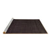 Sideview of Machine Washable Abstract Brown Modern Rug, wshabs4651brn