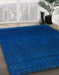 Machine Washable Abstract Blue Rug in a Family Room, wshabs4651