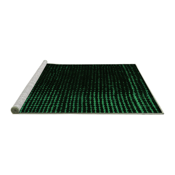 Sideview of Machine Washable Abstract Green Modern Area Rugs, wshabs4652grn