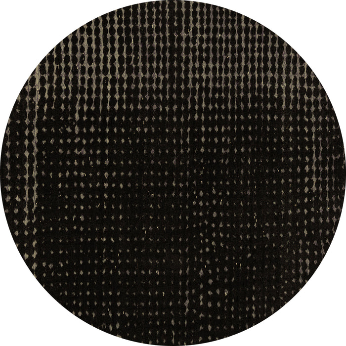 Round Machine Washable Abstract Brown Modern Rug, wshabs4652brn