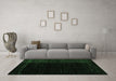 Machine Washable Abstract Emerald Green Modern Area Rugs in a Living Room,, wshabs4652emgrn