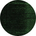 Round Abstract Emerald Green Modern Rug, abs4652emgrn